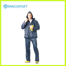 Capa de chuva de PVC de poliéster para homem com calças (RPY-063)